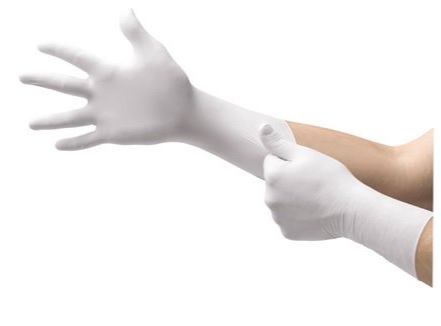 GLOVE NITRILE WHITE 12IN;POWDER FREE SIZE L - Latex, Supported